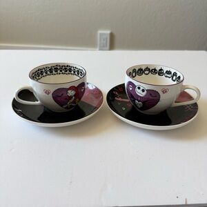 Disney Black, Purple and White Nightmare Before Christmas Bone China Teacup Set